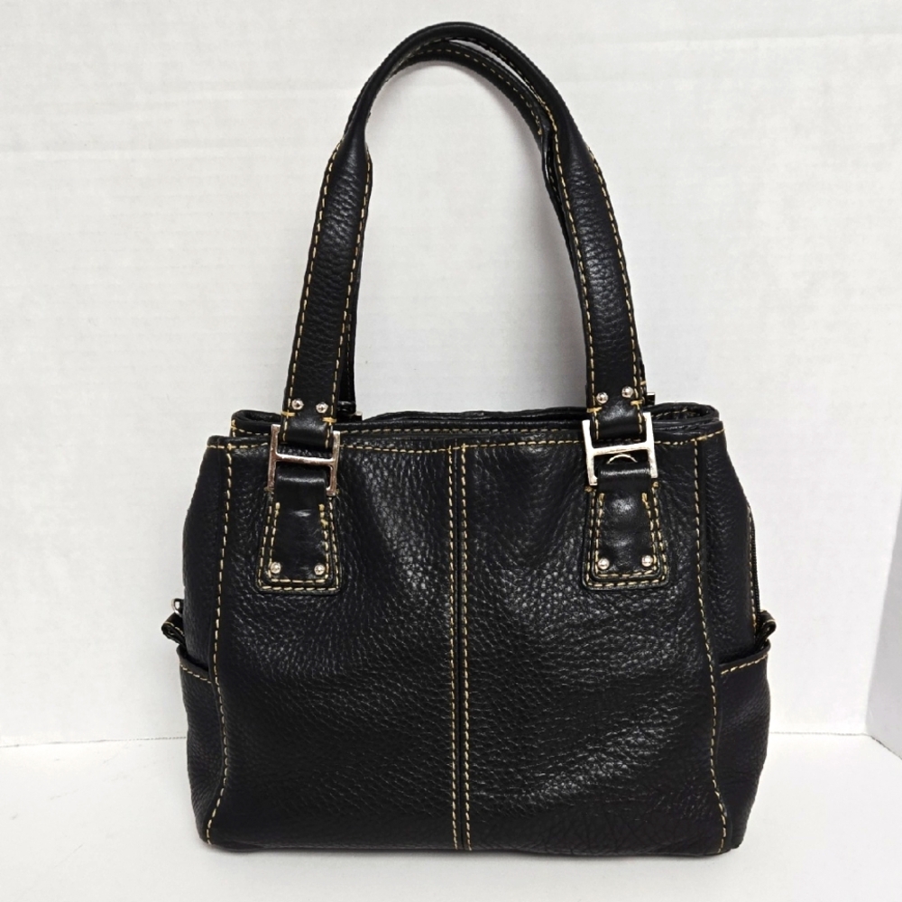 Fossil Pebbled Leather Black Tote Bag 9.5"X8.5"X4.25"